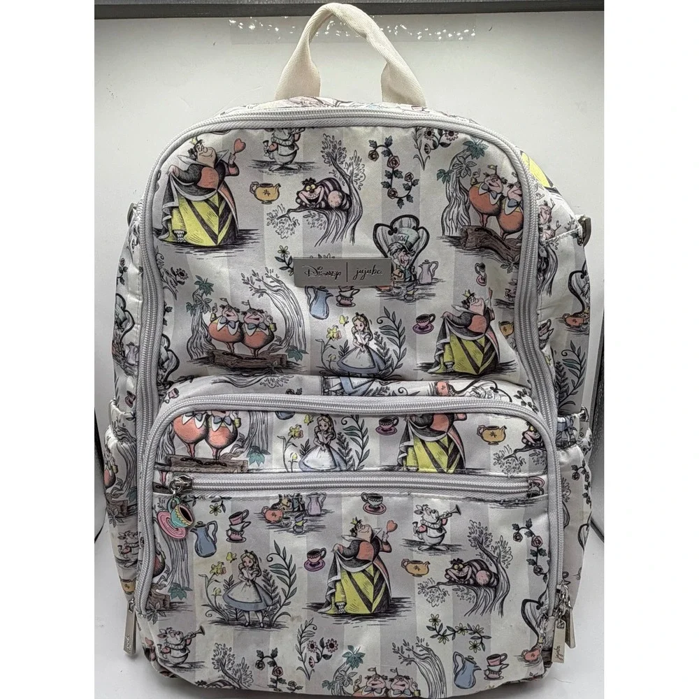 JuJuBe Disney Alice in Wonderland Mad Mad World Backpack Diaper Bag Set 6pc
